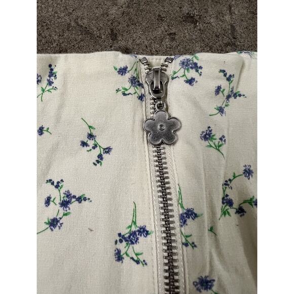 Urban Outfitters Womens Ashton Floral Ruffle Mini Skirt Medium Yellow Purple L - Picture 6 of 8